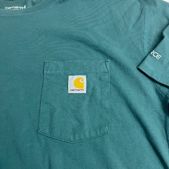 Carhartt Force Relaxed Fit Pocket Tee 2XL Green Short Sleeve Work Shirt Men's - Picture 9 of 9